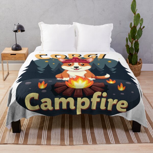 Item preview, Corgi Campfire – Outdoor Bonding & Nostalgic Charm designed and sold by zoughlal.