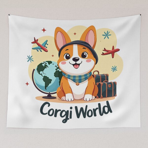 Item preview, Corgi World – Global Adventure & Playful Canine Charm designed and sold by zoughlal.