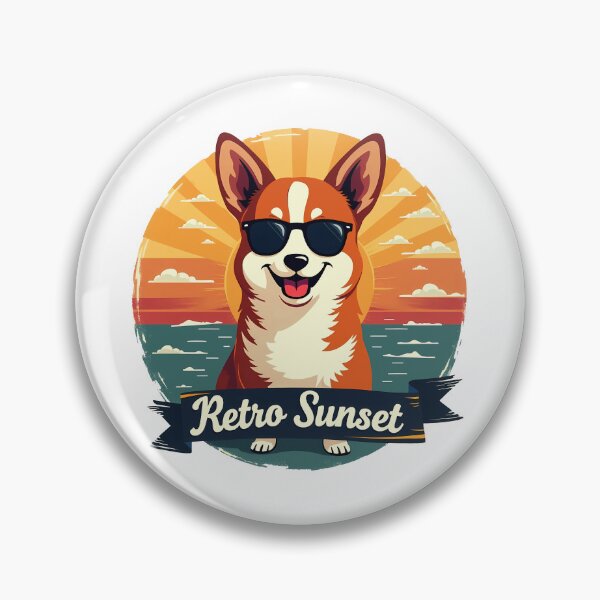 Item preview, Corgi Retro Sunset – Timeless Vintage Charm & Playful Canine designed and sold by zoughlal.