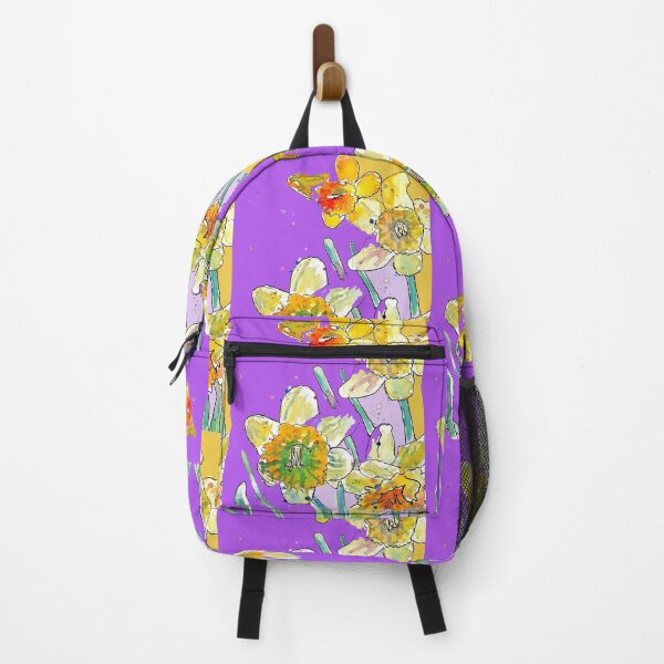 Item preview, Abstract Yellow Daffodil Watercolor Pattern on Plum designed and sold by Sarah Rajkotwala.
