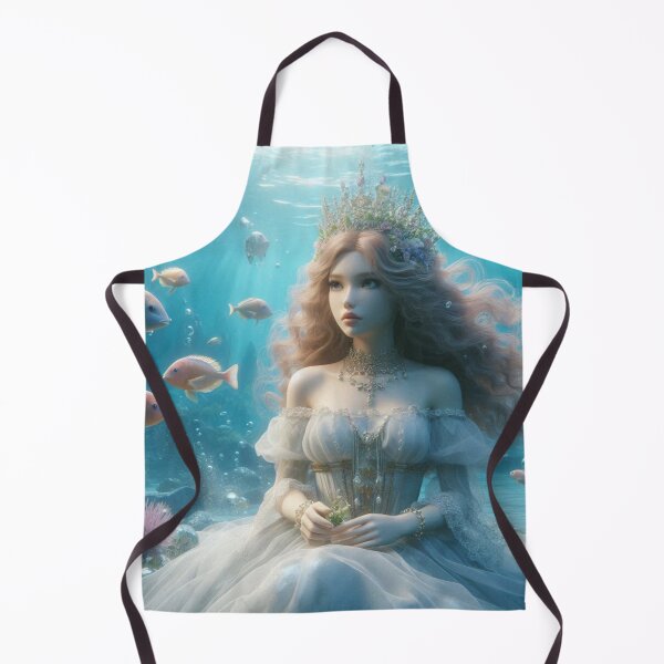 Item preview, Underwater Princess Art: Crowned Girl with Tropical Fish designed and sold by choder61.
