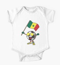 Senegal Football Team Soccer Ball With National Flag Fan Shirt One Piece - Short Sleeve