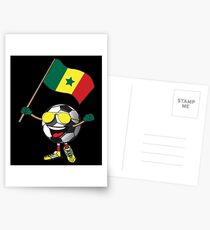 Senegal Football Team Soccer Ball With National Flag Fan Shirt Postcards