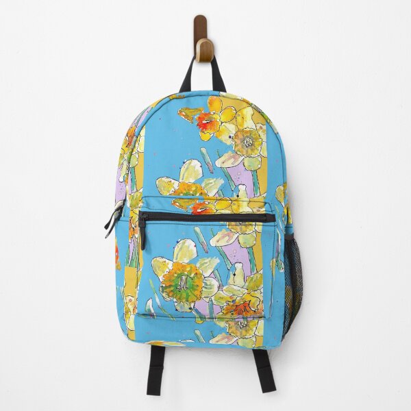 Item preview, Abstract Yellow Daffodil Watercolor Pattern on Sky Blue designed and sold by Sarah Rajkotwala.