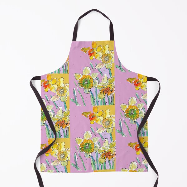 Item preview, Abstract Yellow Daffodil Watercolor Pattern on Rose Pink designed and sold by Sarah Rajkotwala.