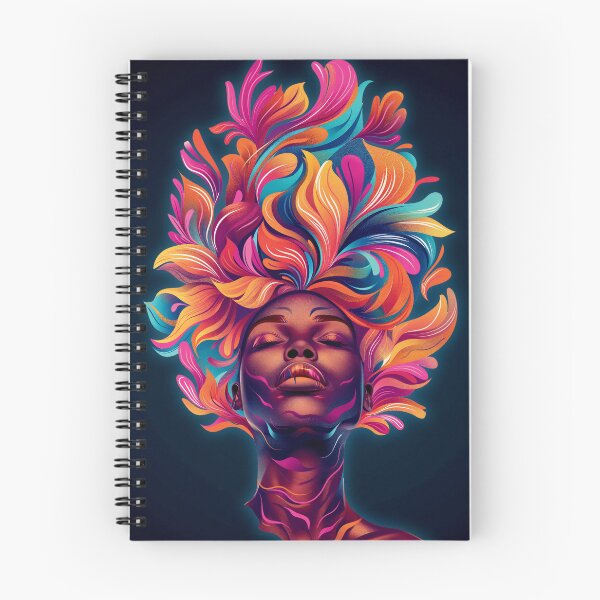 Item preview, Crowned in Color – Radiant Afro-Futurist Portrait designed and sold by ChaoticInkwell.