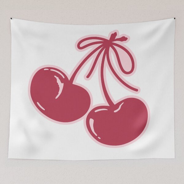 Item preview, Red and Pink Cherries with Bow designed and sold by Littlstix.
