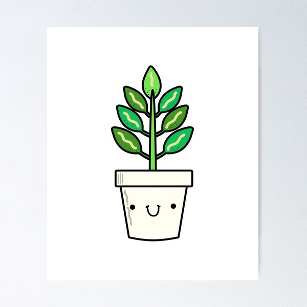 Item preview, Kawaii Rubber Plant Potted Plant designed and sold by kawaiilife.