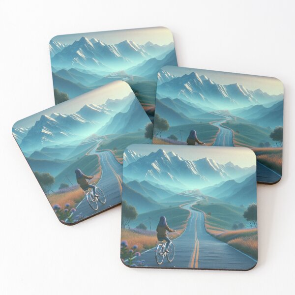 Item preview, Solitary Mountain Ride on Lonely Road: Girl Cycling Scenic Road designed and sold by choder61.