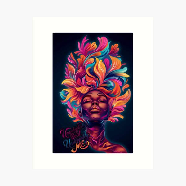 Item preview, Unapologetically Bold, Unstoppably Me – Empowering Portrait Art designed and sold by ChaoticInkwell.