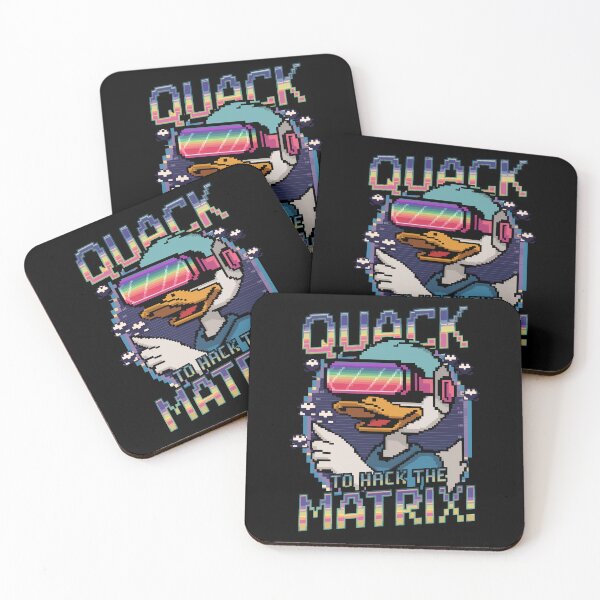 Item preview, Pixel Cyberpunk Hacker Duck – Glitch Art VR Duck designed and sold by NaturePixel.