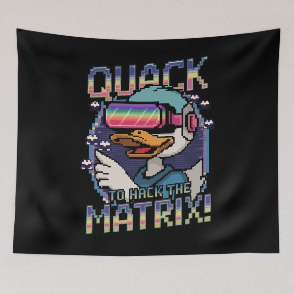 Item preview, Pixel Cyberpunk Hacker Duck – Glitch Art VR Duck designed and sold by NaturePixel.