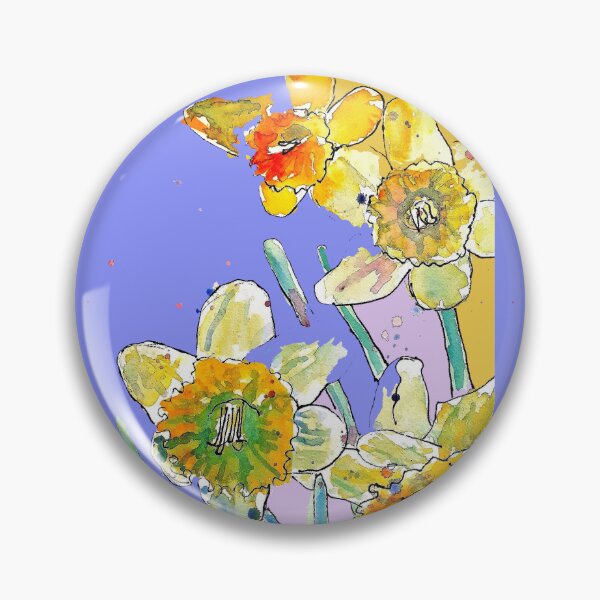 Item preview, Abstract Yellow Daffodil Watercolor Pattern on Rose Purple designed and sold by Sarah  Rajkotwala.