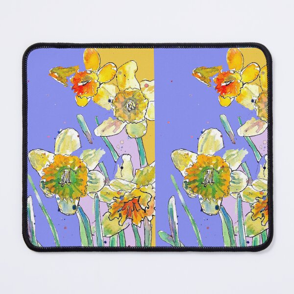 Item preview, Abstract Yellow Daffodil Watercolor Pattern on Rose Purple designed and sold by Sarah Rajkotwala.