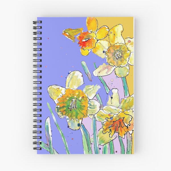 Item preview, Abstract Yellow Daffodil Watercolor Pattern on Rose Purple designed and sold by Sarah  Rajkotwala.