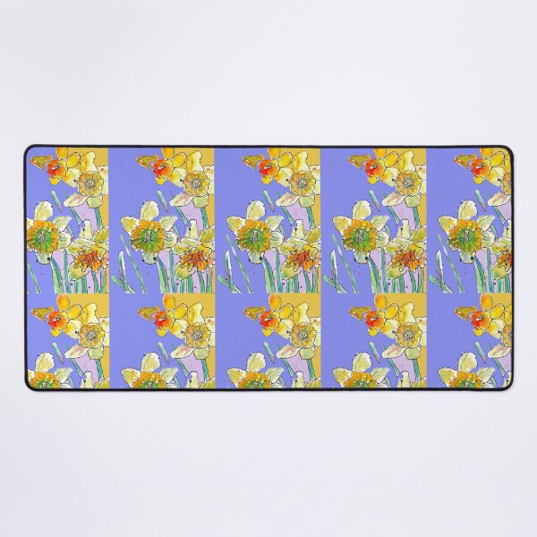 Item preview, Abstract Yellow Daffodil Watercolor Pattern on Rose Purple designed and sold by Sarah  Rajkotwala.