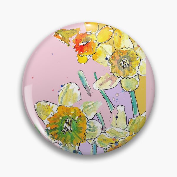 Item preview, Abstract Yellow Daffodil Watercolor Pattern on Pastel Pink designed and sold by Sarah  Rajkotwala.