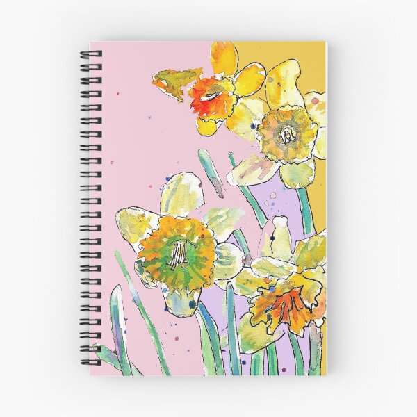Item preview, Abstract Yellow Daffodil Watercolor Pattern on Pastel Pink designed and sold by Sarah  Rajkotwala.