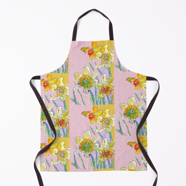 Item preview, Abstract Yellow Daffodil Watercolor Pattern on Pastel Pink designed and sold by Sarah Rajkotwala.