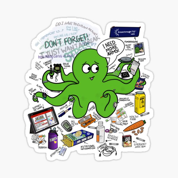 Item preview, Type One Diabetes Octopus (updated) designed and sold by Octopus-Family.