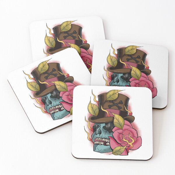 Item preview, Neo trad skull and rose designed and sold by X1810x.