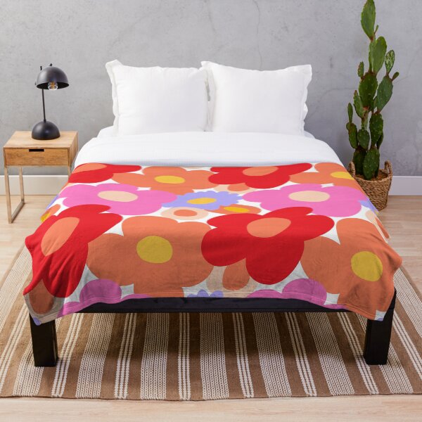 Item preview, big red and pink flowers pattern floral ornament on the isolated background, cute decoration for textile, clothing, fabric, bags decor, cover,  designed and sold by NatalkaP.