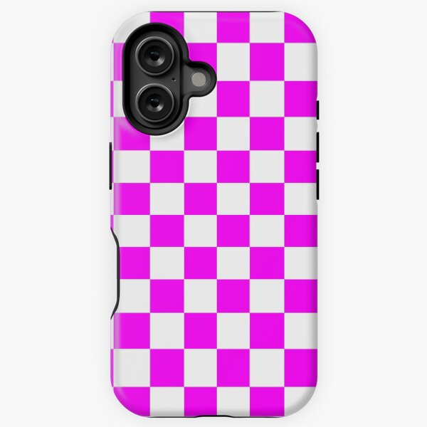 Vista previa del artículo con la obra «Patrón de tablero de ajedrez magenta y blanco», diseñado y vendido por rewstudio.