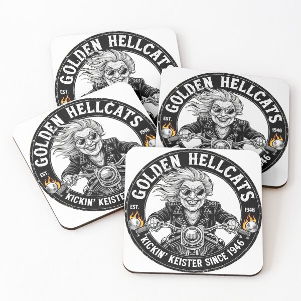 Item preview, Golden Hellcats – Badass Granny Motorcycle Gang Logo designed and sold by Rebel Fusion.