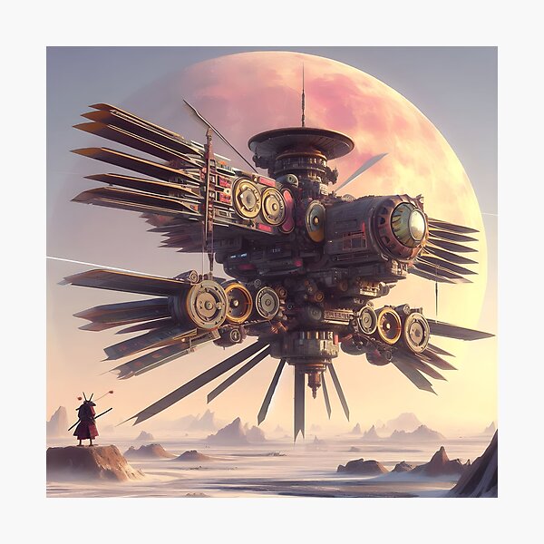 Item preview, samurai spacecraft designed and sold by FreakyDecal.