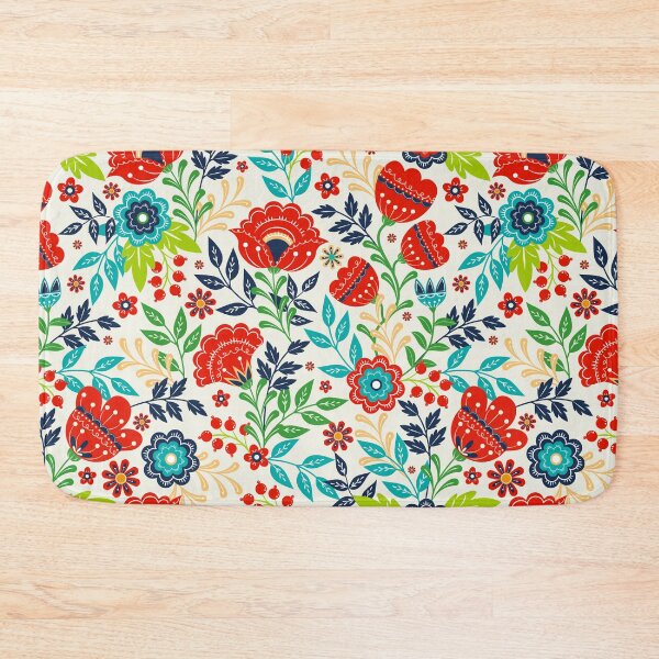 Item preview, spring folk bold flowers designed and sold by chiara-de-david.