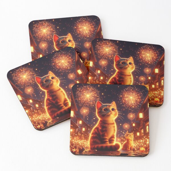 Item preview, Cat's Eye View: Fireworks at Work in a Magical Night designed and sold by choder61.