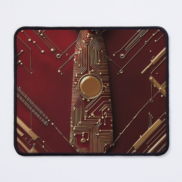 Item preview, Retro-futuristic Victorian-era gold-circuit tie designed and sold by VidyoeDesigns67.