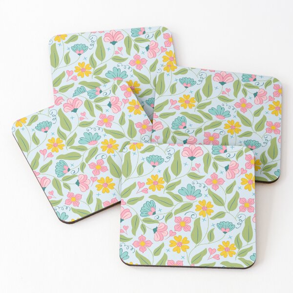 Item preview, Spring Floral Pattern on Light Blue  designed and sold by CJ Creations.