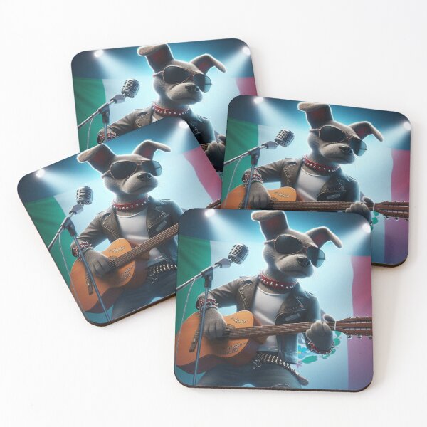 Item preview, Rockstar Dog with Guitar and Sunglasses - Funny Animal Art designed and sold by choder61.