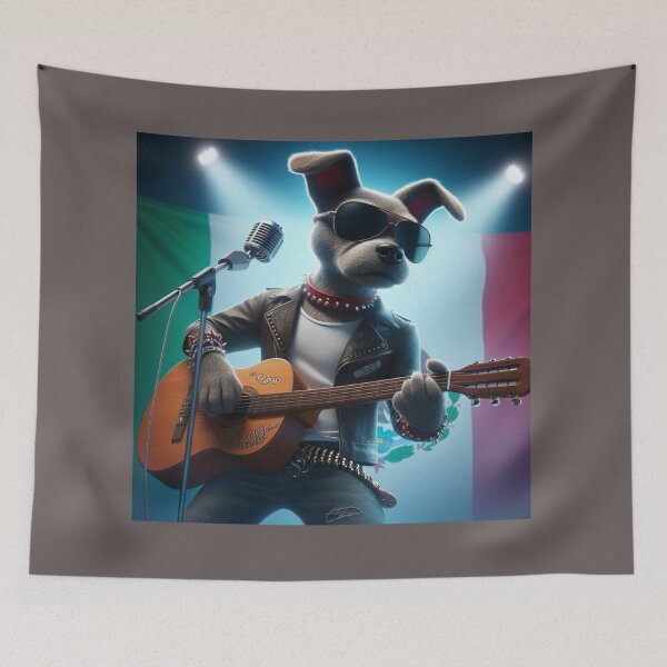 Item preview, Rockstar Dog with Guitar and Sunglasses - Funny Animal Art designed and sold by choder61.
