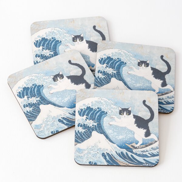 Item preview, Kitty Surfs Iconic Wave designed and sold by Cat-Wave-Dream.