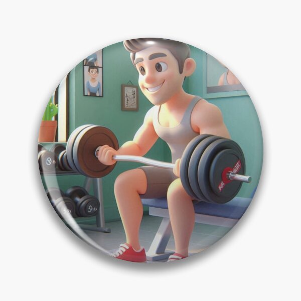 Item preview, 3D Cartoon Bodybuilder Lifting Weights Animation: Muscle Mania" designed and sold by choder61.