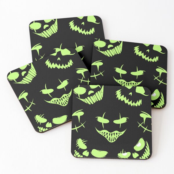 Item preview, Eerie Green Glow in the Dark Demented Faces Collection designed and sold by Creativity Meets Healing.