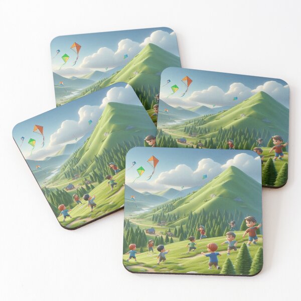 Item preview, Kite Flying in Mountain Landscape: 3D Kids Art designed and sold by choder61.