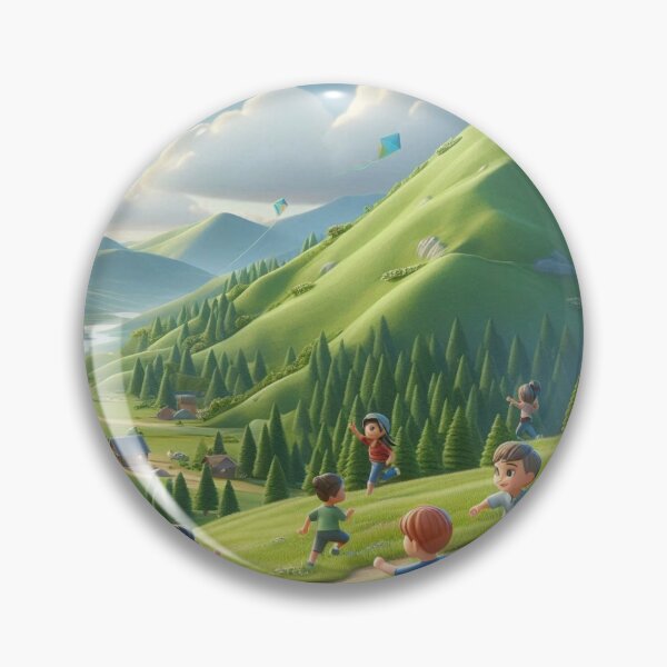 Item preview, Kite Flying in Mountain Landscape: 3D Kids Art designed and sold by choder61.