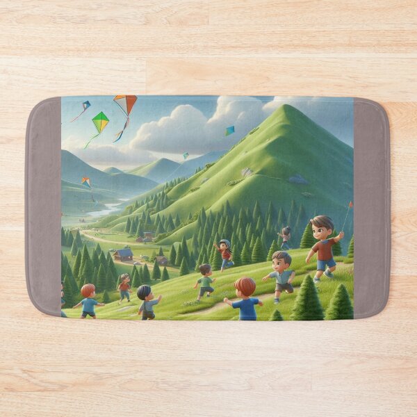 Item preview, Kite Flying in Mountain Landscape: 3D Kids Art designed and sold by choder61.