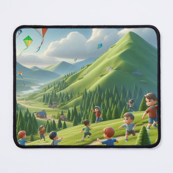 Item preview, Kite Flying in Mountain Landscape: 3D Kids Art designed and sold by choder61.