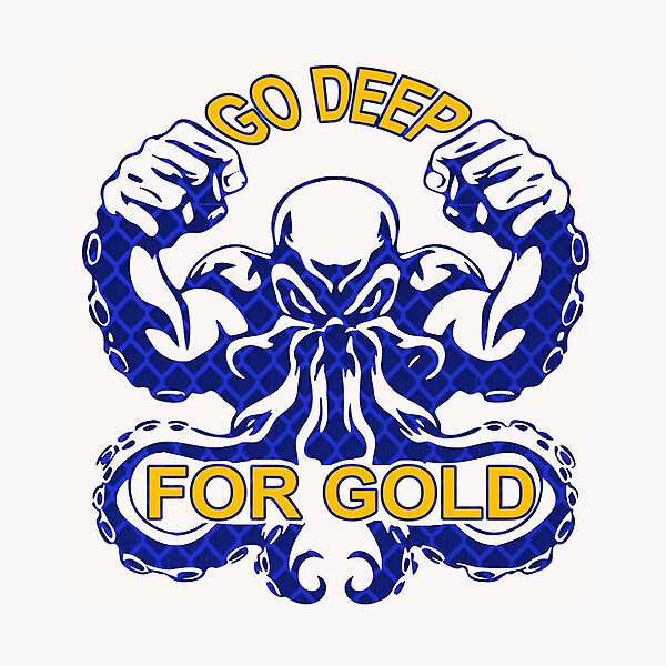 Item preview, Go Deep For Gold; Gold Diver; Gold Rush; designed and sold by StickerApe.