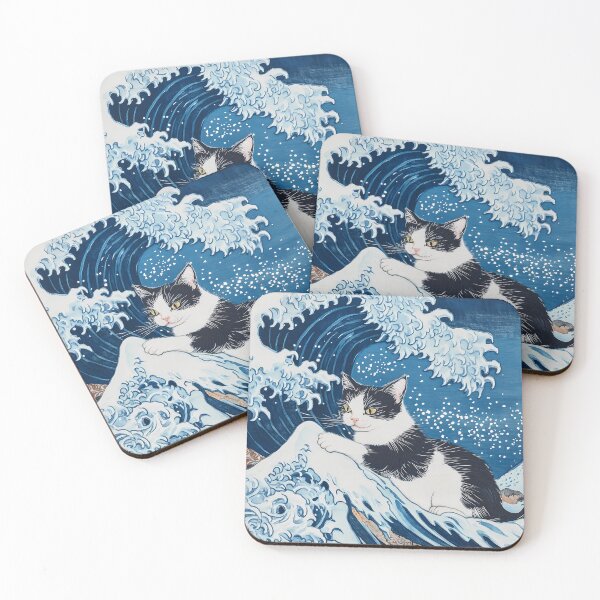Item preview, Cat Riding Ocean Wave designed and sold by Cat-Wave-Dream.