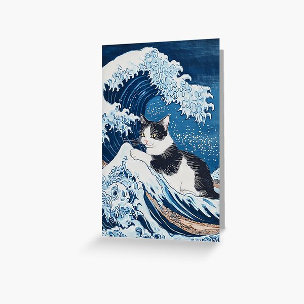 Item preview, Cat Riding Ocean Wave designed and sold by Sparkle-Dream.