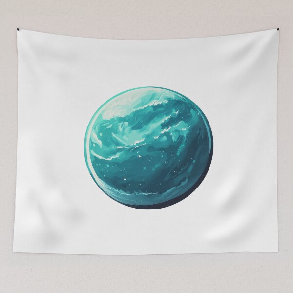 Item preview, Minimalist Teal Planet – Modern Space Illustration designed and sold by AchaRat.