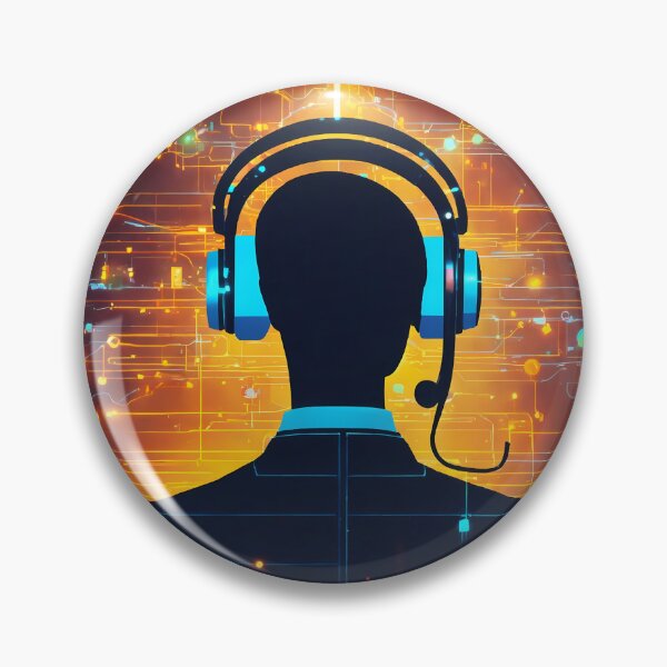 Item preview, Futuristic AI Tech Support Assistant in a Digital World designed and sold by FusionCipher.
