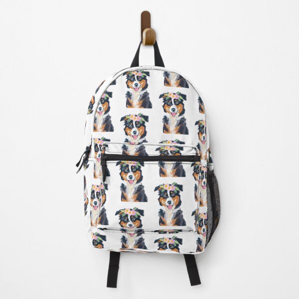 Item preview, Cute happy baby Australian Shepherd with flower on its head designed and sold by AlwaysHome.