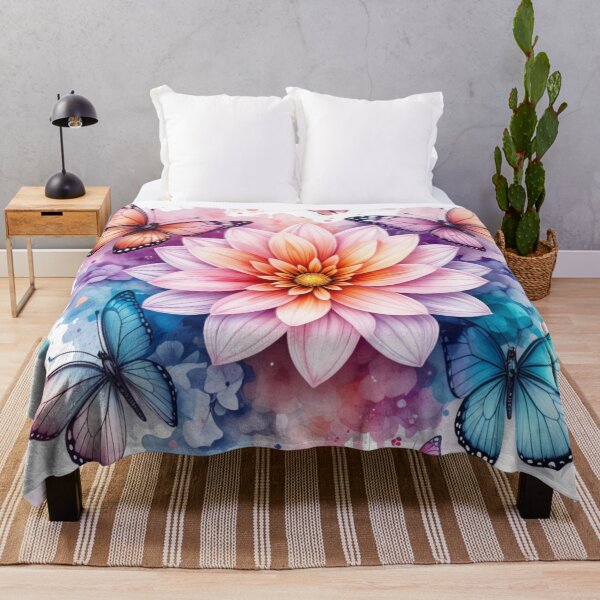 Artikelvorschau, Schmetterlingsfantasie: Lebendige florale Aquarellkunst entworfen und verkauft von latelierdechris.