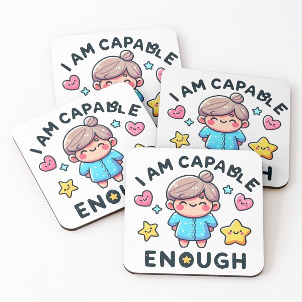 Item preview, I Am Capable Enough | Positive Affirmation Cartoon Design designed and sold by Chillspire.
